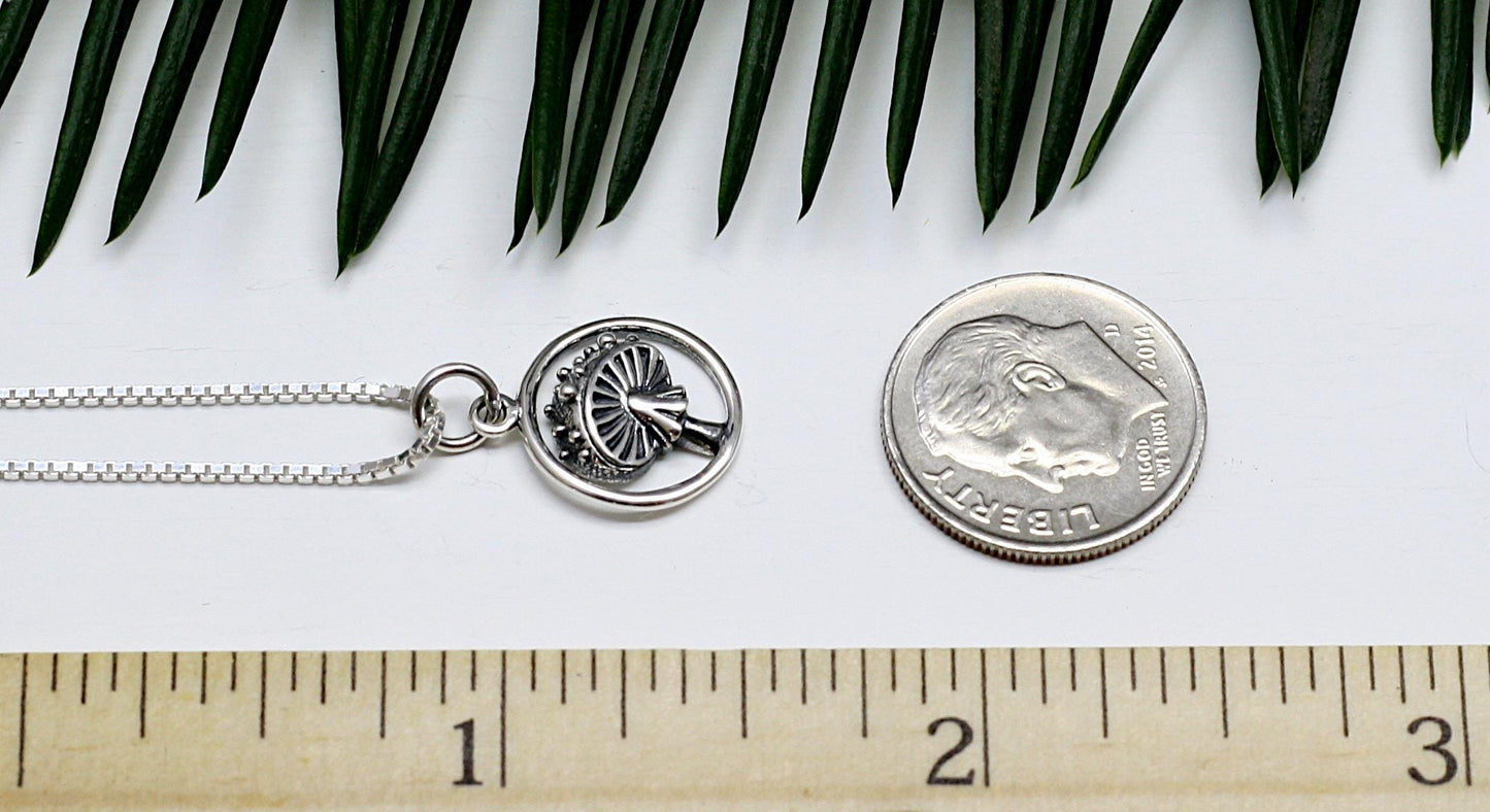 Sterling Silver Agaric Mushroom Necklace