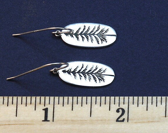 Etched Pine Tree Earrings