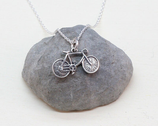 Sterling Silver Bike Necklace