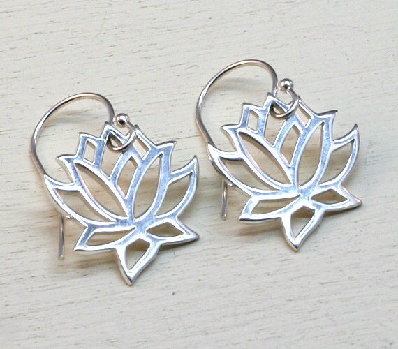 Sterling Silver Lotus Earrings