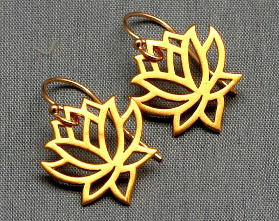 Gold Lotus Earrings