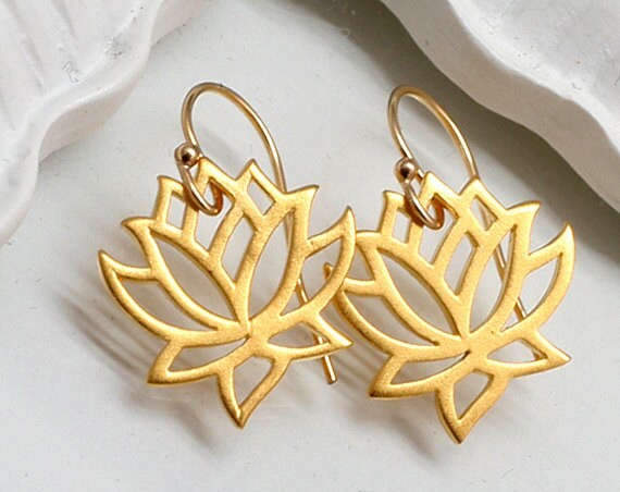 Gold Lotus Earrings