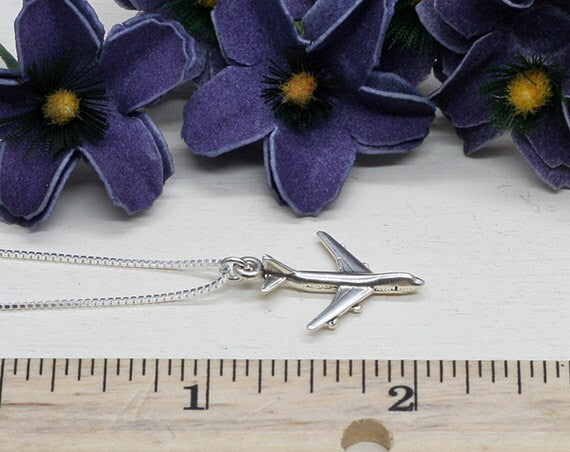 Sterling Silver Airplane Necklace