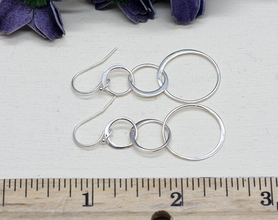 Sterling Silver Linked Circle Earrings