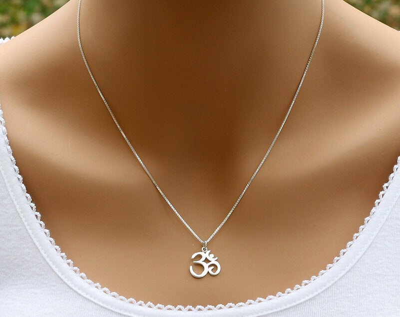 Sterling Silver Om Necklace
