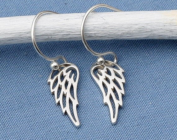 Sterling Silver Angel Wing Earrings