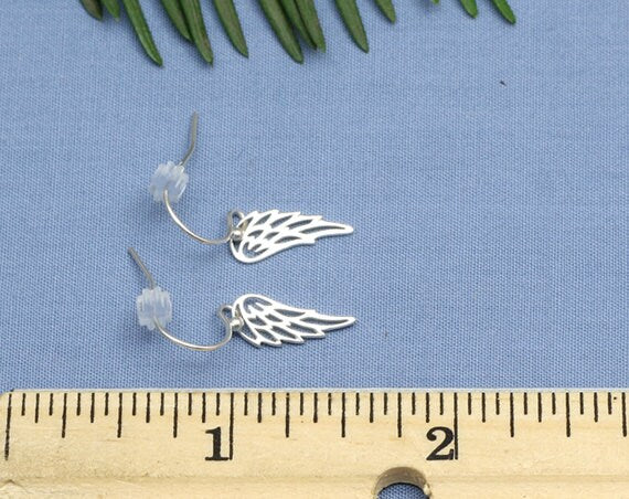 Sterling Silver Angel Wing Earrings
