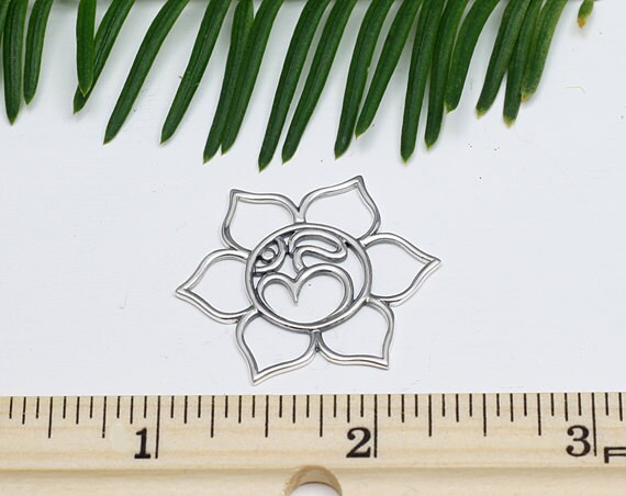 Sterling Silver Om Lotus Necklace