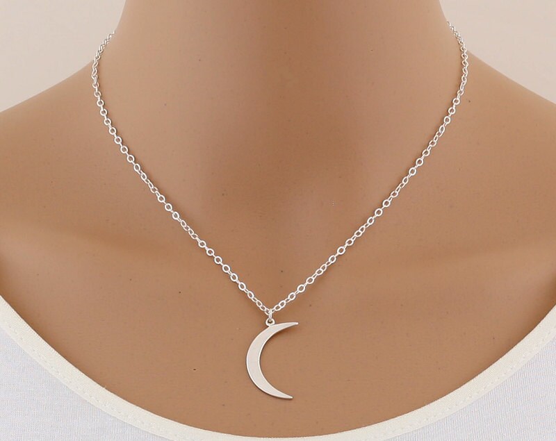 Sterling Silver Moon Necklace
