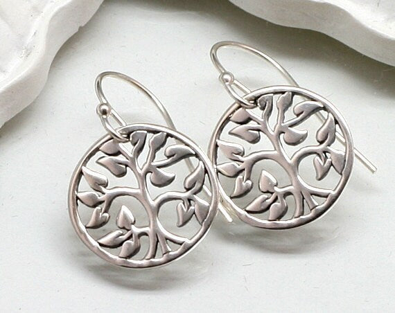 Sterling Silver Tree of Life Earrings