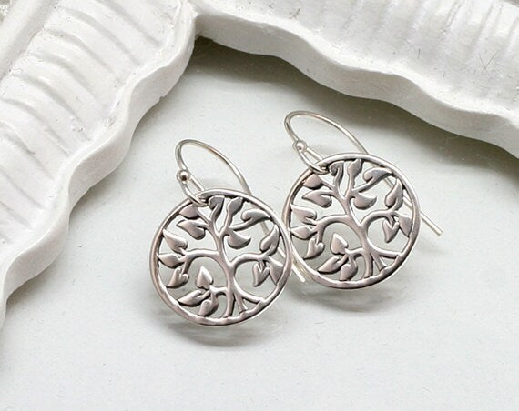 Sterling Silver Tree of Life Earrings