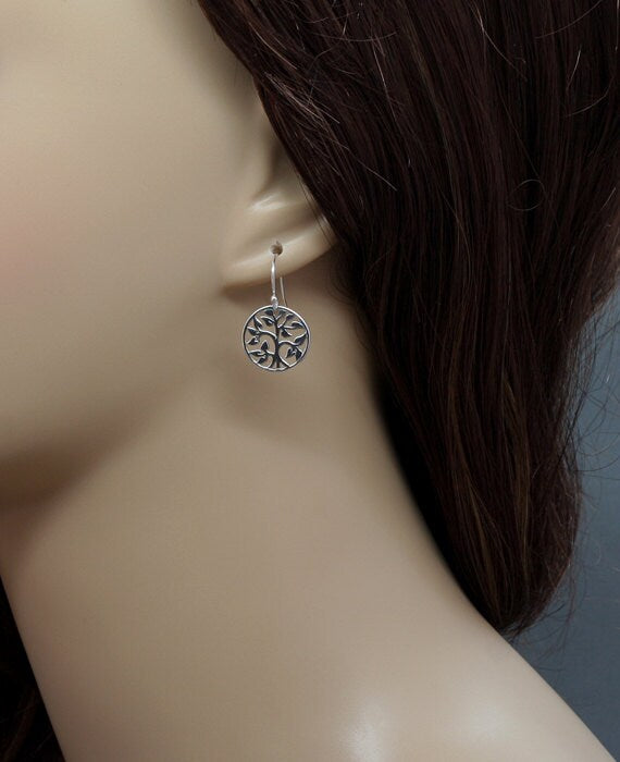 Sterling Silver Tree of Life Earrings