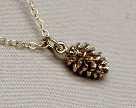 Italian Bronze Pinecone Necklace