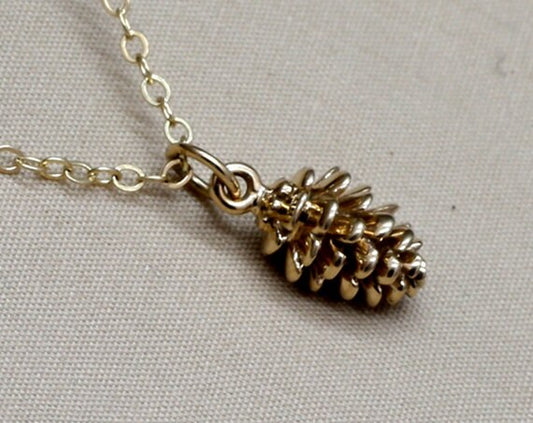 Italian Bronze Pinecone Necklace