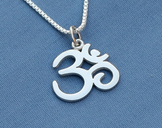 Sterling Silver Om Necklace