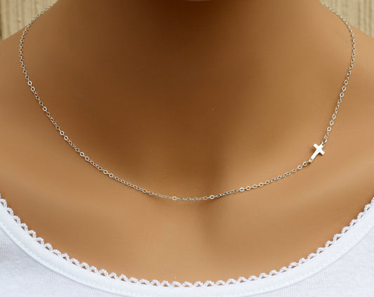 Sterling Silver Small Cross Necklace